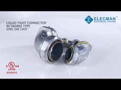 90 Degree Zinc Flexible Conduit Connector 2 Inch Liquid Tight Conduit Fittings
